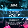 Modern Electro Party Template, Dance Party Flyer, brochure. Night Party Club Banner Poster.