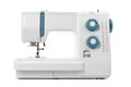 Modern electromechanical sewing machine, isolated on white background. Front view. File contains a path to isolation Royalty Free Stock Photo