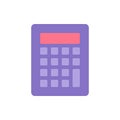 Modern electronic calculator buttons display front view vector flat illustration. Counting device