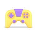 Modern electronic gamepad computer joystick for internet video game playing 3d icon realistic vector