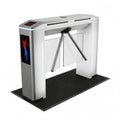 Modern Electronic Turnstile with LED Display and Security Gates on White Background access control Royalty Free Stock Photo
