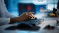Modern Electronics Research, Development Facility: Engineer Working on Computer, Typing with His Royalty Free Stock Photo