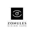 Zonules vision care logo, line fibre membrane eye vector