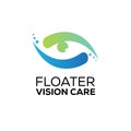 Floater vision care logo, interactive cleaning eye vector