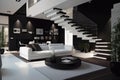 Contemporary Elegance A Luxurious Modern Living Room Design minimalism illustration Royalty Free Stock Photo