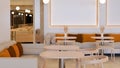 Modern elegance restaurant or coffee shop sitting space