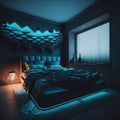 Modern Elegance, Sleek and Sophisticated Bedroom Interior Design, generative ai Royalty Free Stock Photo