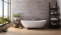 Modern, elegant bathroom design with luxurious bathtub, clean and comfortable generated by AI Royalty Free Stock Photo