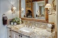 A modern elegant bathroom vanity. Royalty Free Stock Photo