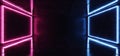 Modern Elegant Futuristic Neon Blue Purple Pink Glowing Rectangle Lights In Dark Empty For Text Room Grunge Reflective Concrete