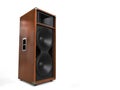 Modern elegant hifi speaker - wood finish Royalty Free Stock Photo