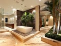 Modern Elegant Hotel Lobby Interior Design with Reception Desk, Ambient Lighting and Luxurious Decor