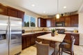 Modern elegant kitchen room with island