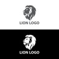 Modern Elegant Lion Head Logo Black and WHite Version Vector Design Concept