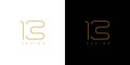 Modern and elegant number 13logo design Royalty Free Stock Photo