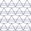 Seamless Geometric Pattern with Stylized Cones and Zigzag Mountains Royalty Free Stock Photo
