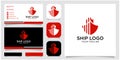 Modern, elegant, and simple ship red logo design. design inspiration business card and icon app