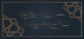 Modern elegant Spencerian gold calligraphy Iftar Invitation