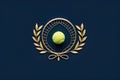 Modern and elegant tennis logo with minimalist design elements, featuring a tennis ball Royalty Free Stock Photo