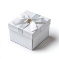 Modern elegant white gift box isolated on white Royalty Free Stock Photo