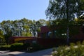 Modern Elementary School in Spring in the Town Walsrode, Lower Saxony Royalty Free Stock Photo