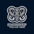 Modern elephant head mascot logo Royalty Free Stock Photo