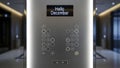 Modern Elevator Control Panel Displaying Hello December Message Royalty Free Stock Photo