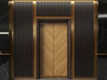 Modern elevator doors in art deco lobby Royalty Free Stock Photo