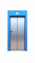 Modern Elevator Doors with Upward Arrow Indicator on White Royalty Free Stock Photo