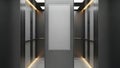 Modern Elevator Lobby with Blank Digital Screen for Advertising Mockup Royalty Free Stock Photo