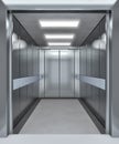 Modern elevator with opened doors