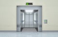 Modern elevator with opened doors