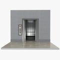 Modern elevator with opened doors, 3D illustration Royalty Free Stock Photo