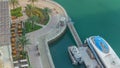 Modern embankment with bar, Cafe and Restaurant in famous Dubai Marina.