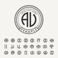 Modern emblem, badge, template. Luxury elegant frame ornament line logo design vector illustration. And set to create