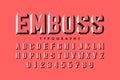 Modern embossed font