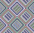 Modern embroidery geometric seamless pattern. Patchwork ornament