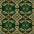 Modern Emerald Thai Ethnic Fabric Pattern Royalty Free Stock Photo
