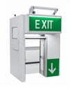Modern Emergency Exit Portal on White Background Royalty Free Stock Photo