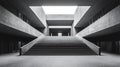 modern empty building featuring large concrete stairs and minimalistic design, creating sense of spaciousness and tranquility Royalty Free Stock Photo