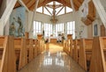 Modern empty catholic church interior