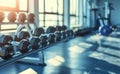 Modern empty gym background interior with various equipment Royalty Free Stock Photo