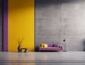 Modern empty interior, concrete walls, big space, minimalistic scandinavian design