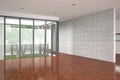 Modern empty interior with parquet floor