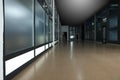 Modern empty office corridor with glass wall Royalty Free Stock Photo