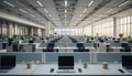 Modern Empty Open Plan Office with Laptops Royalty Free Stock Photo