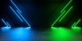 Modern Empty Podium Stage Underground Neon Light Glowing Lines Beam Laser Vibrant Abstract Backgrounds Illustration 3d Rendering Royalty Free Stock Photo