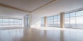 Modern empty room or apartment with large windows Royalty Free Stock Photo