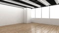 Modern Empty Room, 3D render interior design, mock up illustration