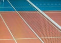 Modern empty school gym indoor with volleyball net Royalty Free Stock Photo